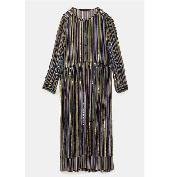 Zara Striped Sequin Dress-NWT - Picture 4 of 4